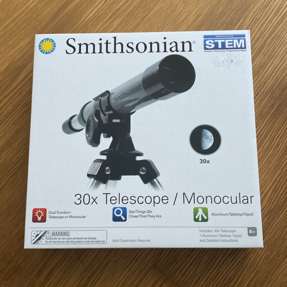 New Smithsonian 30x Telescope & Monocular STEM Kit